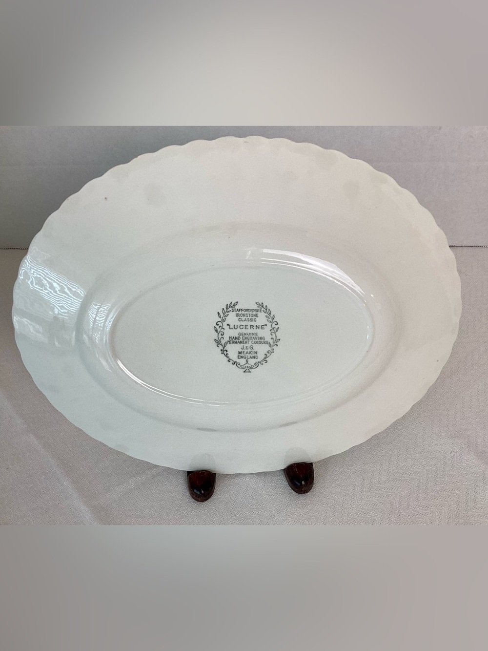 Vintage J. & G. Meakin Staffordshire Ironstone Platter Lucerne Green 1950s-1960s - Picture 7 of 7